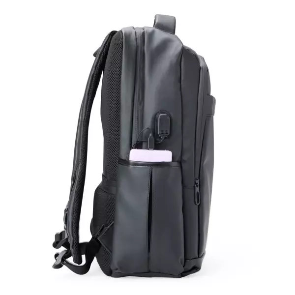 Mochila de Couro Sintético USB 26L Personalizada 