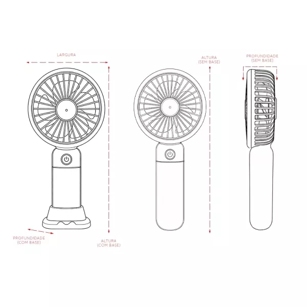 Mini Ventilador Recarregável Personalizado 