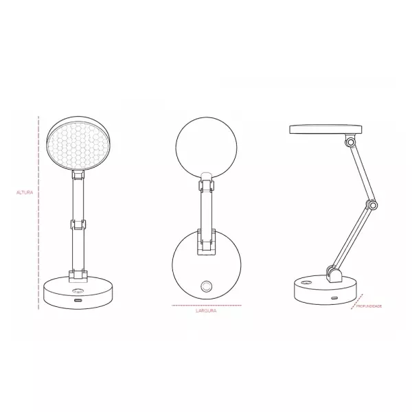 Luminária Articulável Recarregável 10 Leds Personalizada 