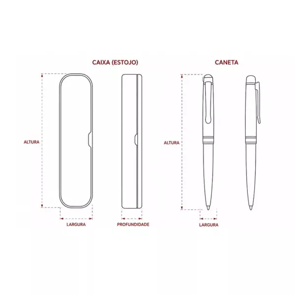 Conjunto Canetas Executivas 2 Peças Personalizado 