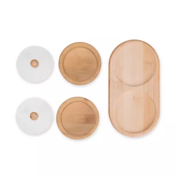 Conjunto de Potes Bambu 2 Peças Personalizado 