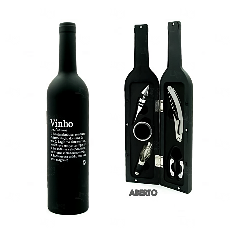 Kit Vinho no Formato de Garrafa Personalizado - 5 Peças 