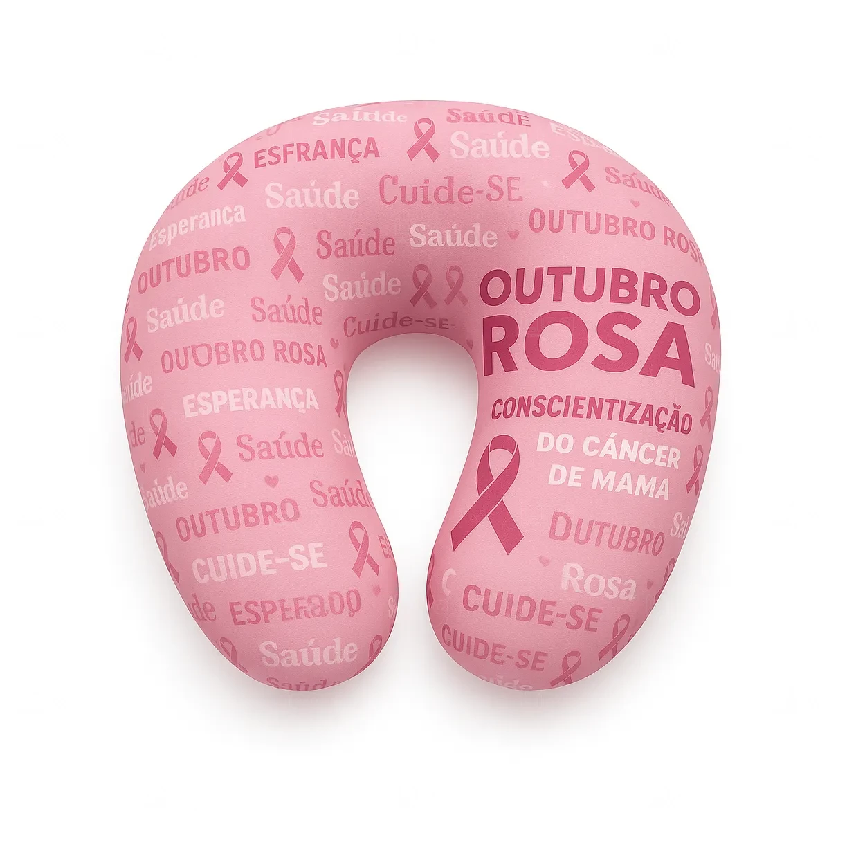 Almofada de Pescoço para Viagem 100% Personalizada Rosa