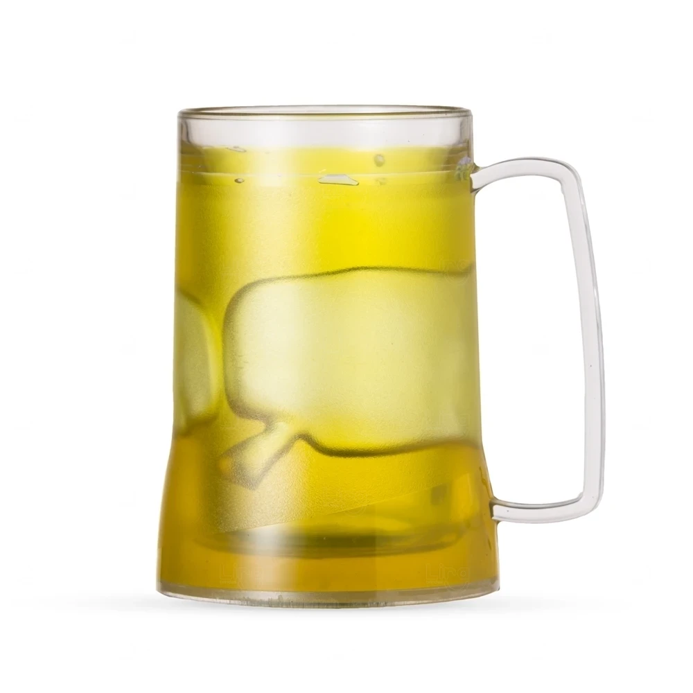 Caneca Acrílica com Gel Térmico 400ml Personalizada Amarelo
