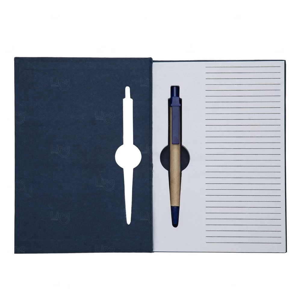 Caderno De Anotações Com Caneta Personalizada - 19,7 x 13,5 cm 