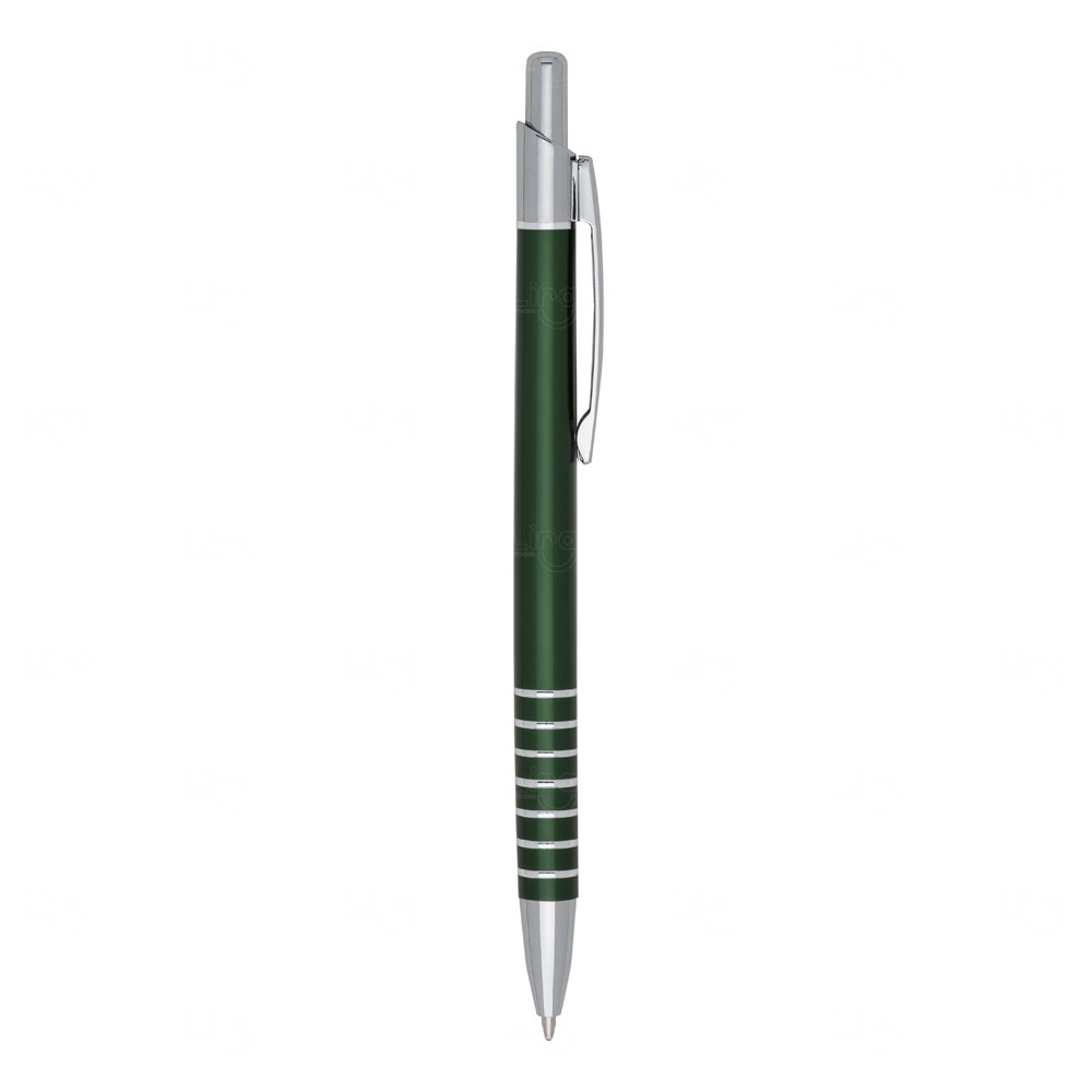 Caneta de Metal com Detalhes em Anéis Personalizada Verde