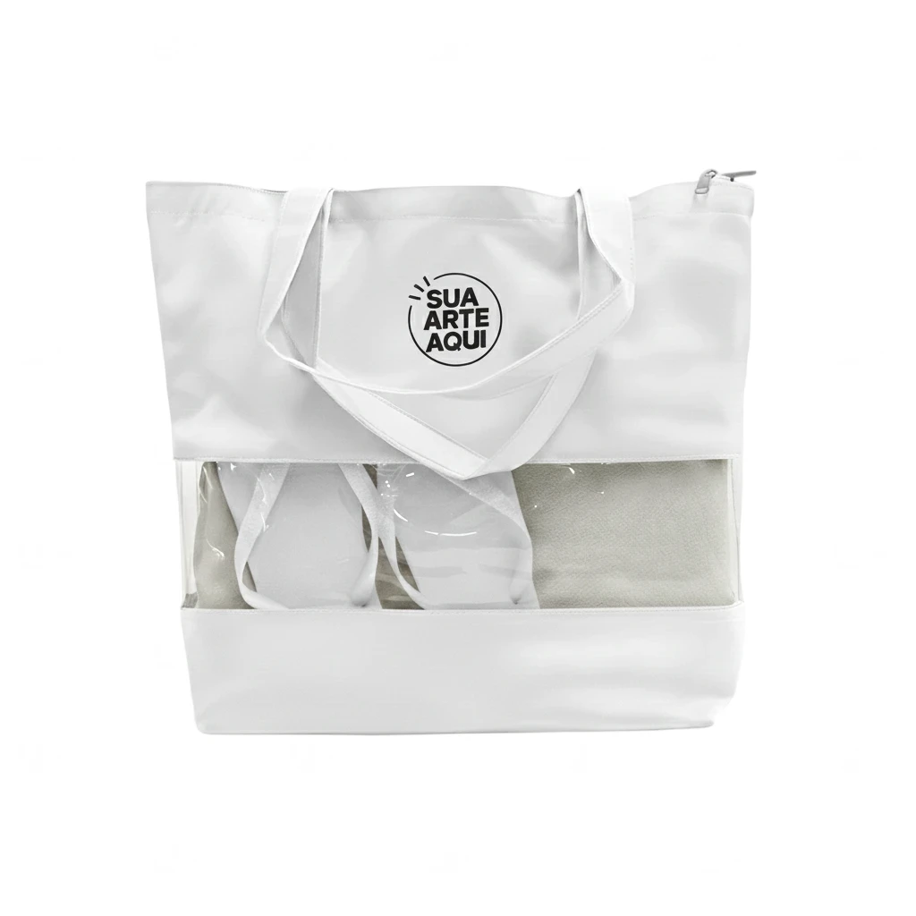 Sacola de Praia com Visor Transparente Personalizada 