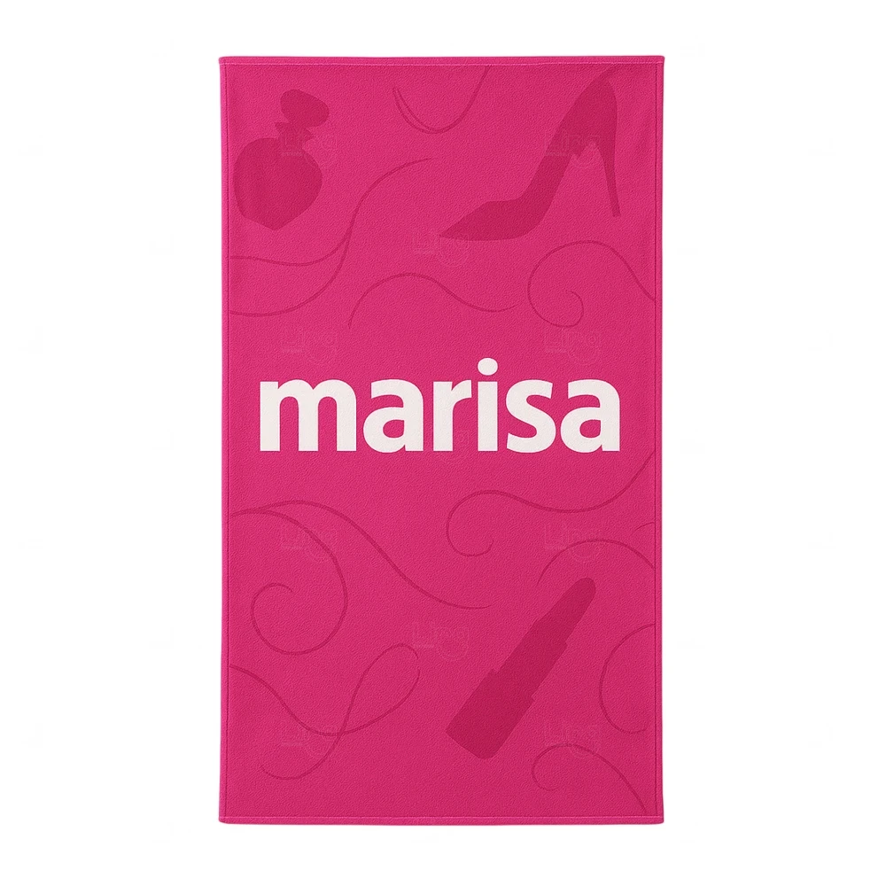 Toalha De Praia 100% Personalizada Rosa Pink