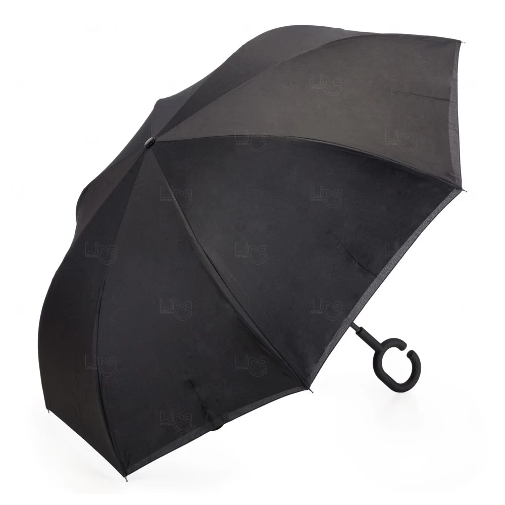 Guarda Chuva Invertido Personalizado Preto