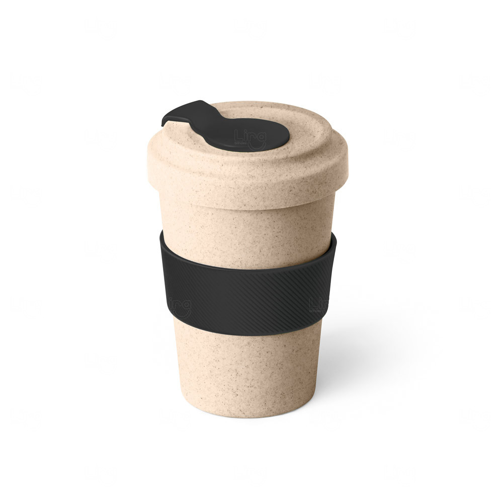 Copo Ecológico 500ml em Fibra de Bambu Personalizado Preto