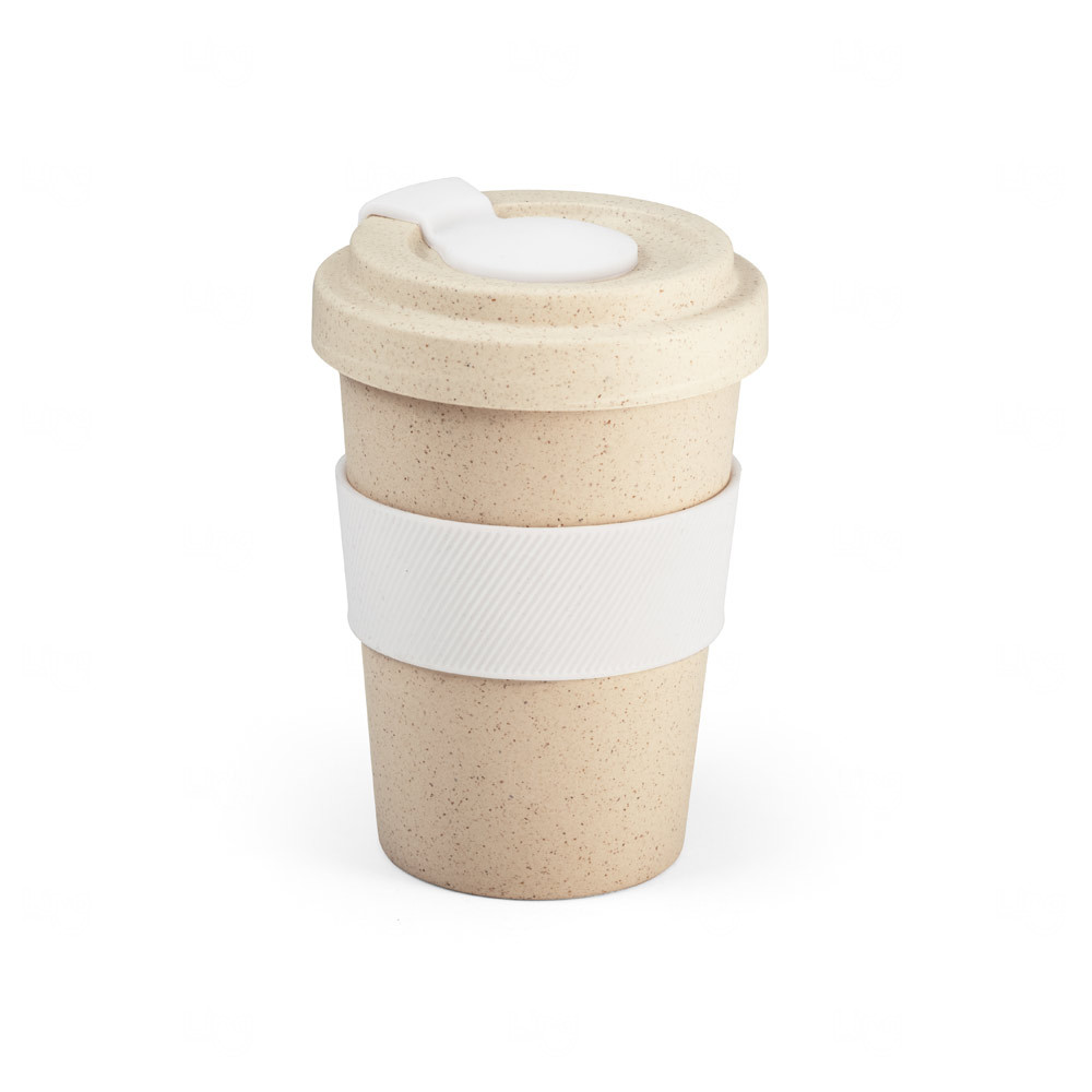 Copo Ecológico 500ml em Fibra de Bambu Personalizado Branco