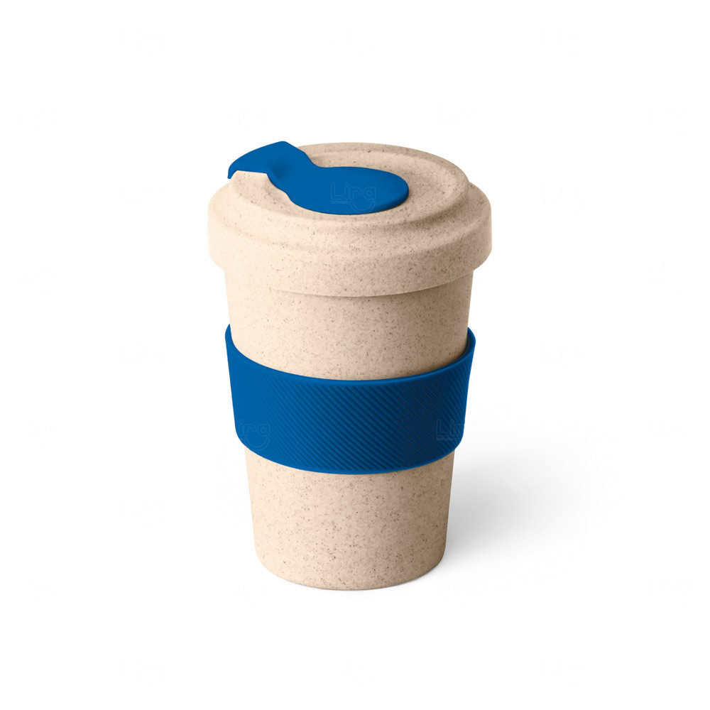 Copo Ecológico 500ml em Fibra de Bambu Personalizado Azul