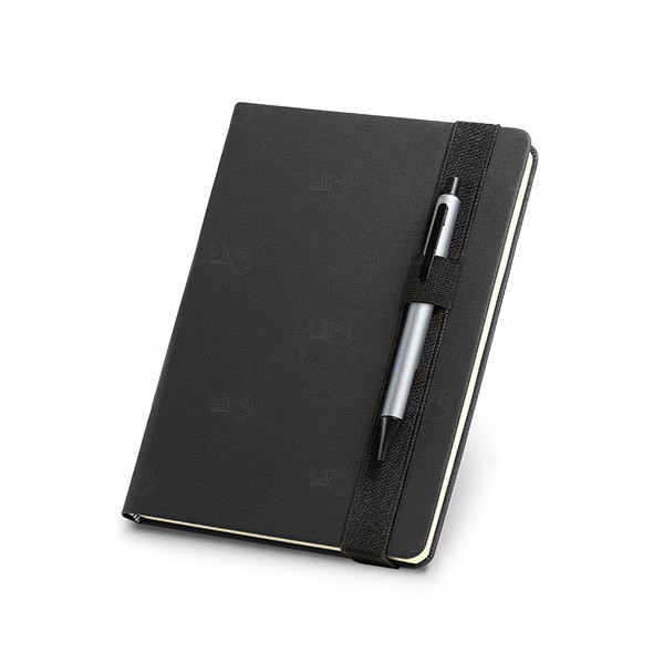 Caderno de Anotações Personalizado - 21 x 14,5 cm Preto