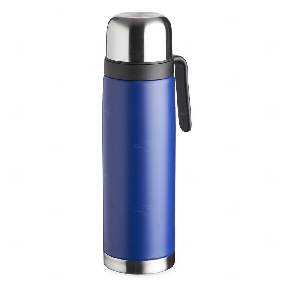 Garrafa Térmica Inox com Dosador Personalizada Azul