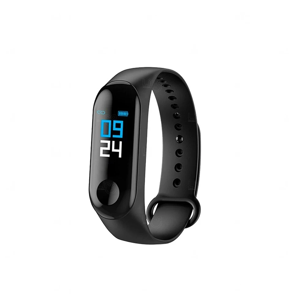 Relógio Smartband Black Pearl M3 Personalizada 