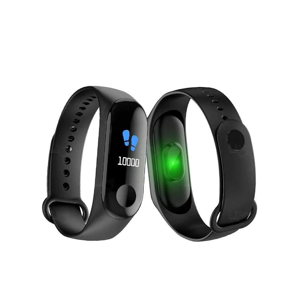 Relógio Smartband Black Pearl M3 Personalizada 