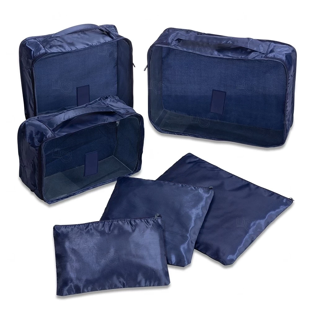 Kit Necessaire Personalizada - 6 Peças Azul Escuro