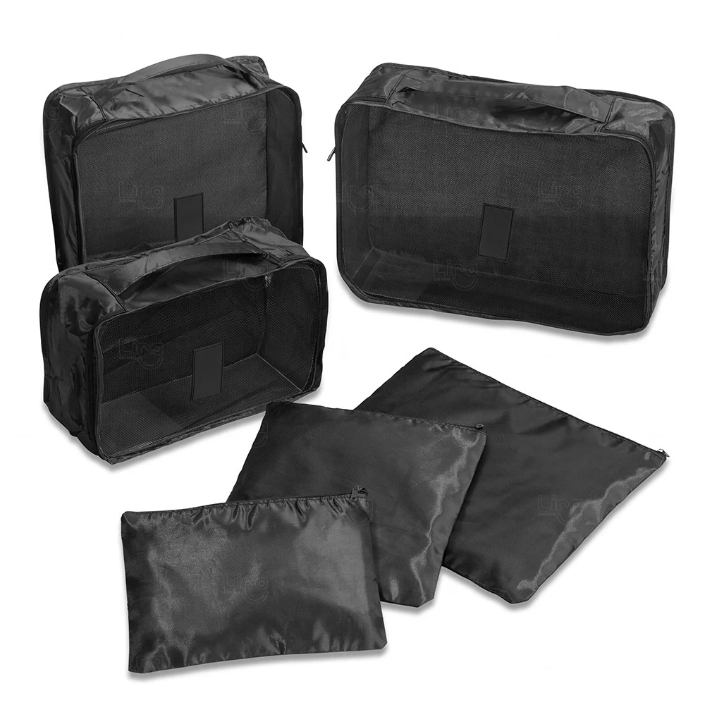 Kit Necessaire Personalizada - 6 Peças Preto