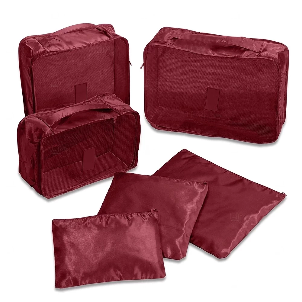 Kit Necessaire Personalizada - 6 Peças Vinho