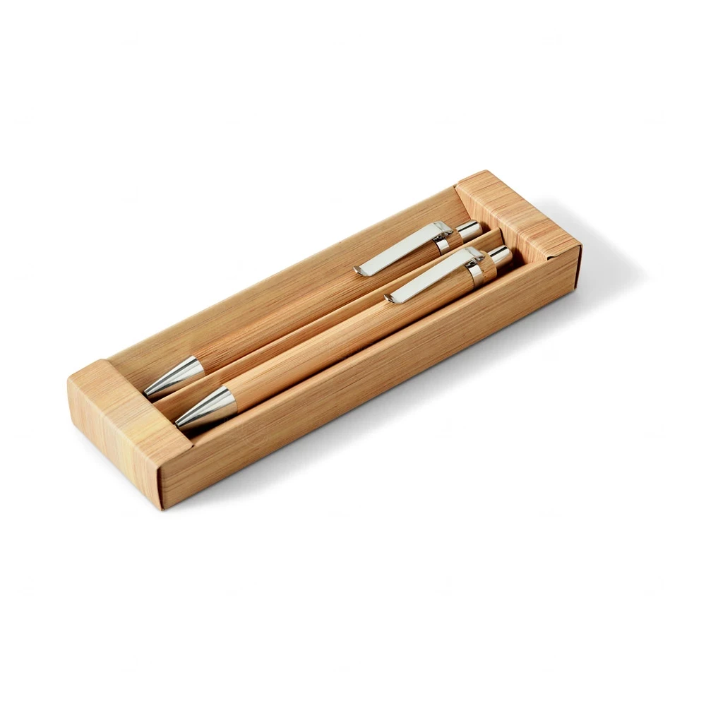 Kit Caneta e Lapiseira em Bambu Personalizado Bambu