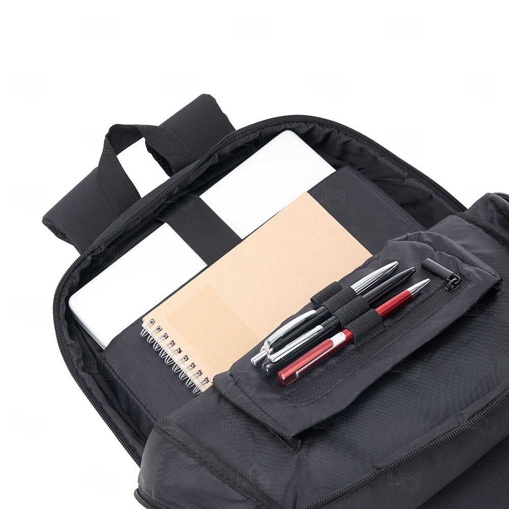 Mochila Poliéster para Notebook com Porta Canetas Personalizada 