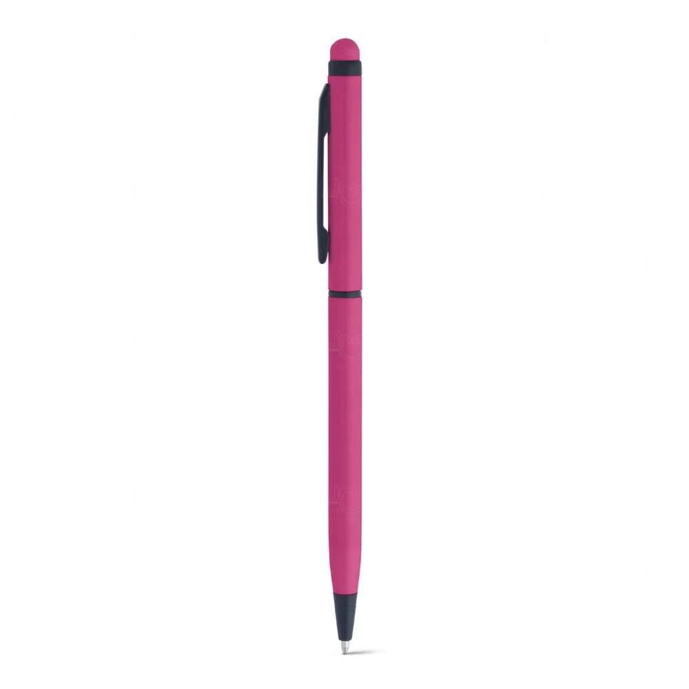 Caneta em Alumínio com Touch Personalizada Rosa