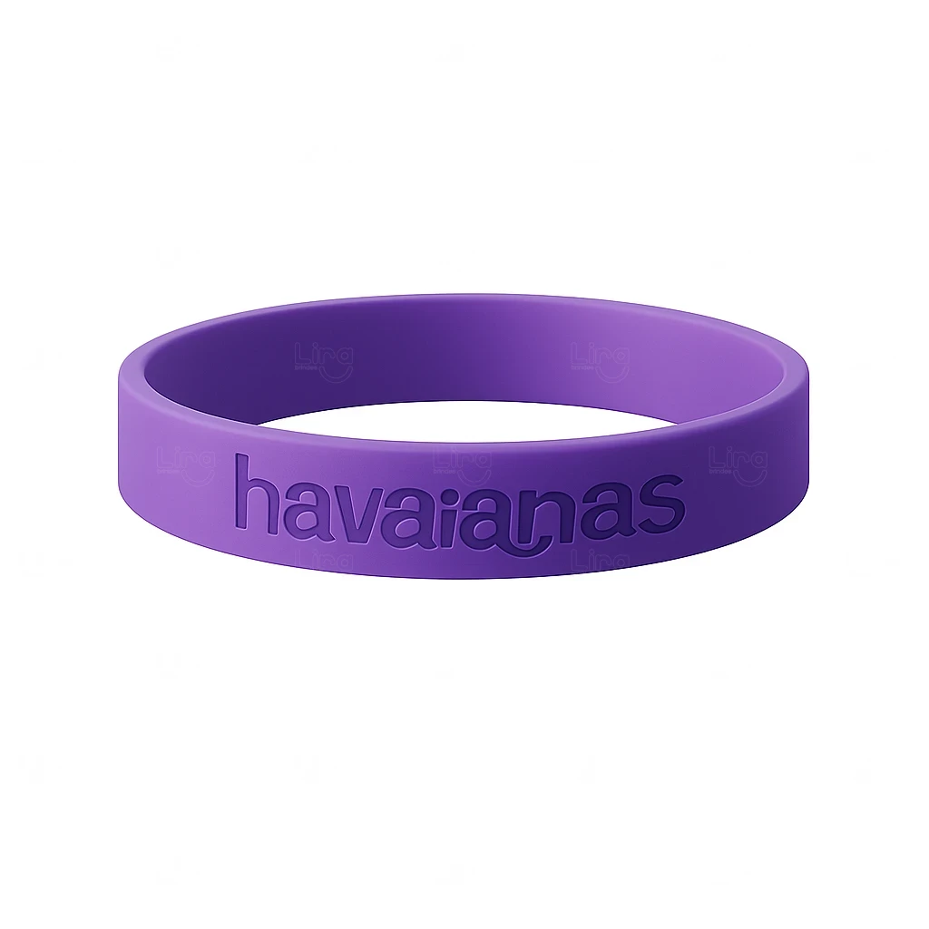 Pulseira Emborrachada Personalizada - Silicone ou Laprene 