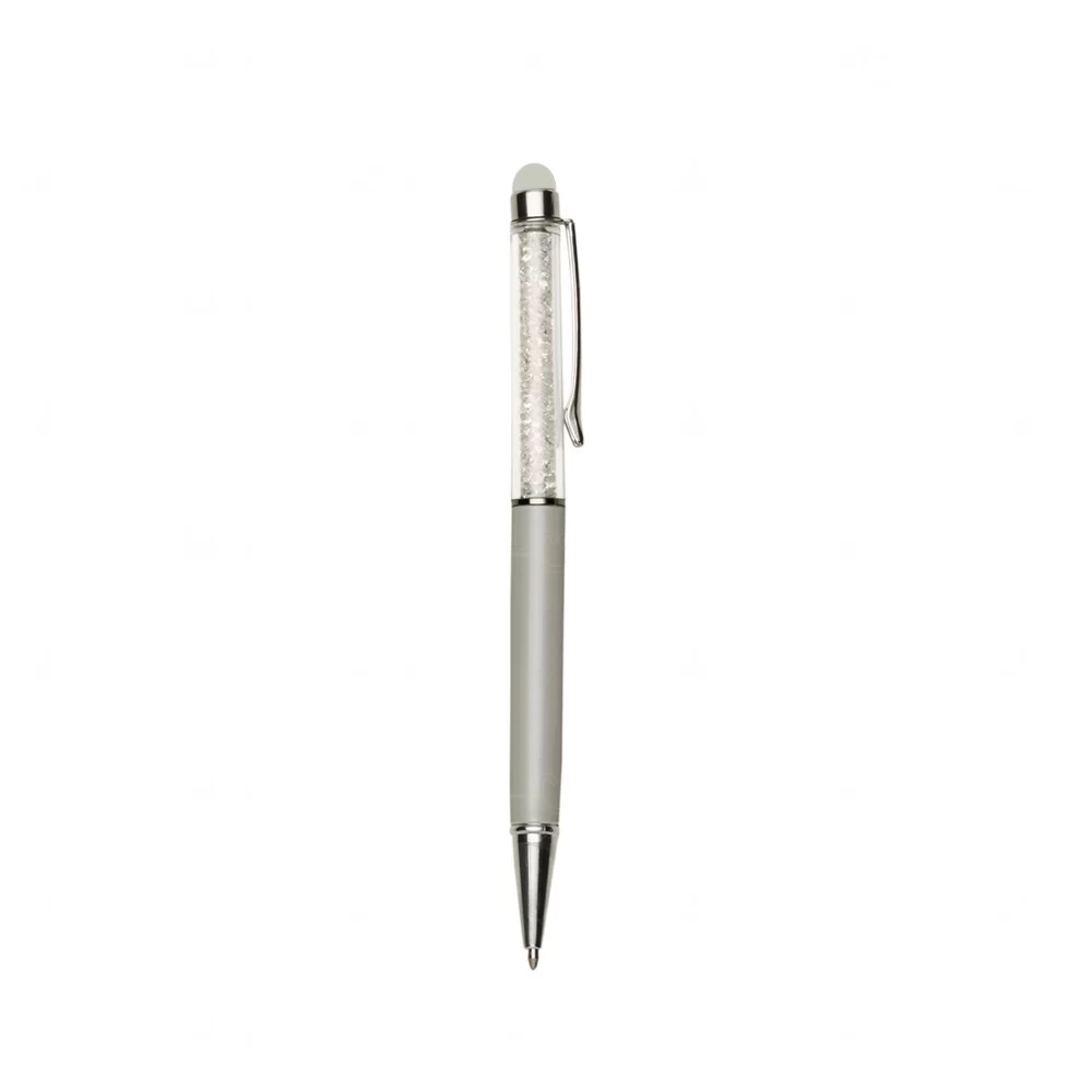 Caneta Touch Metal Personalizada Prata e Prata