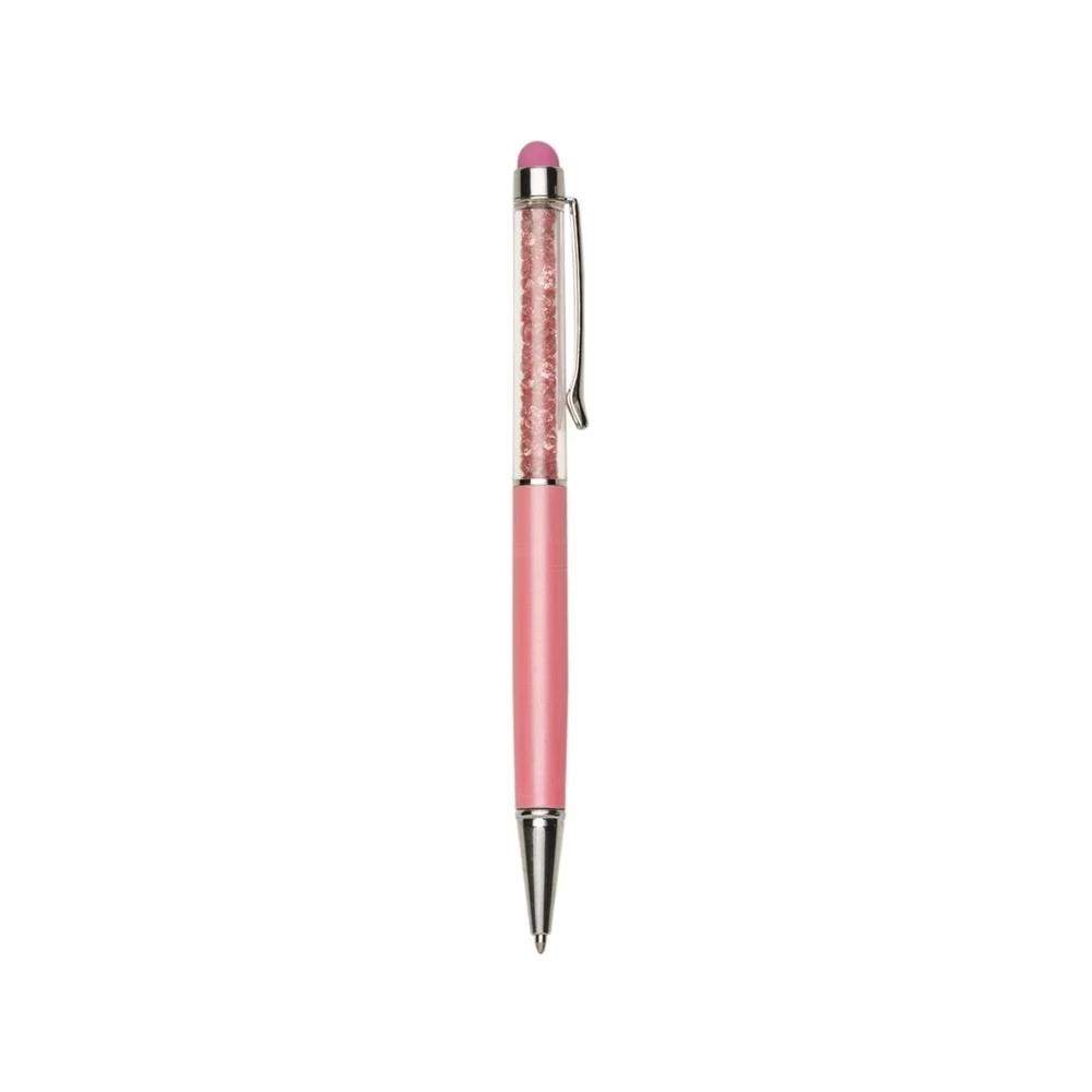 Caneta Touch Metal Personalizada Rosa e Preto
