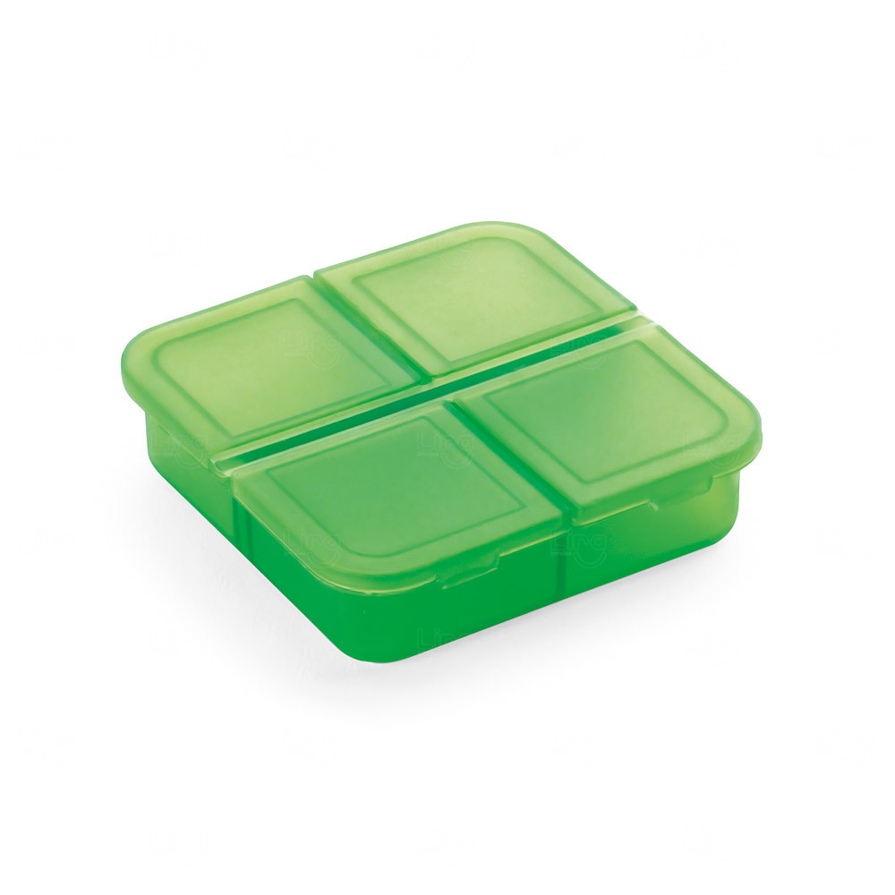 Porta Comprimidos 4 Divisórias Personalizado Verde