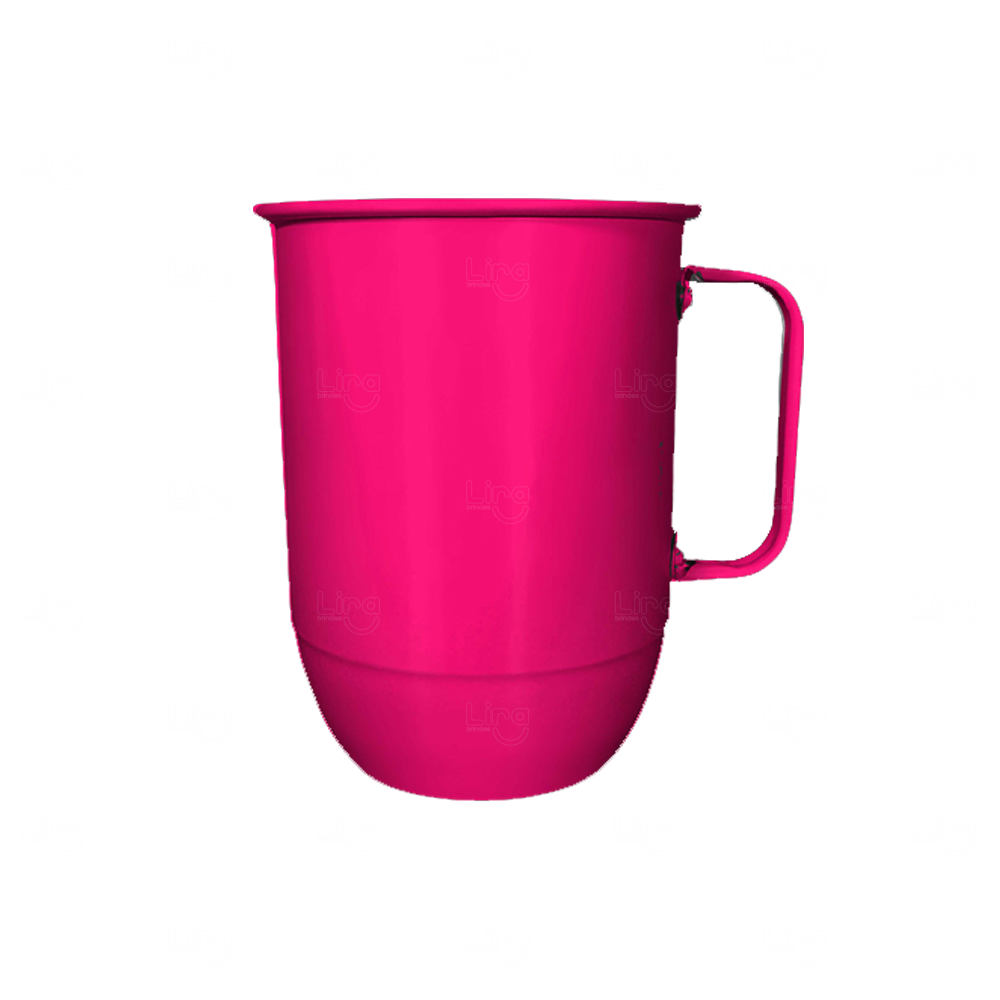 Caneca de Alumínio Personalizada - 500ml Rosa Pink