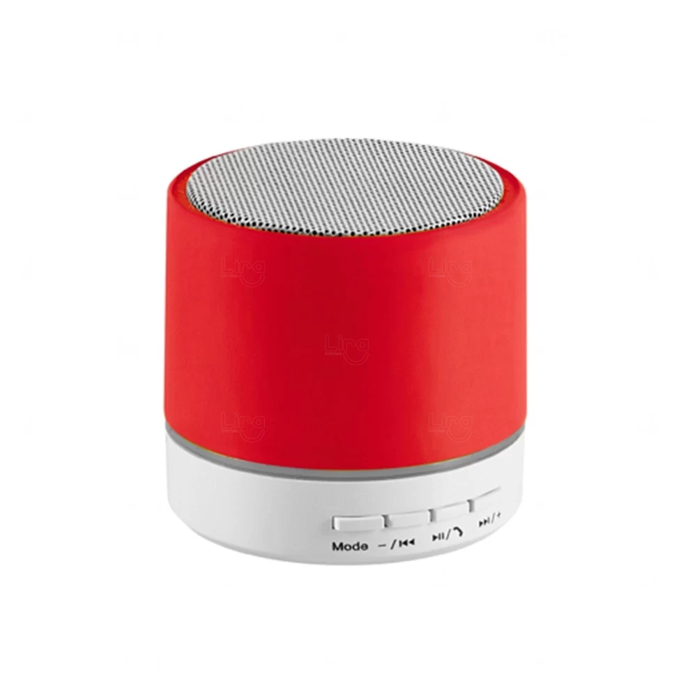 Caixa de Som Personalizada com Microfone Vermelho