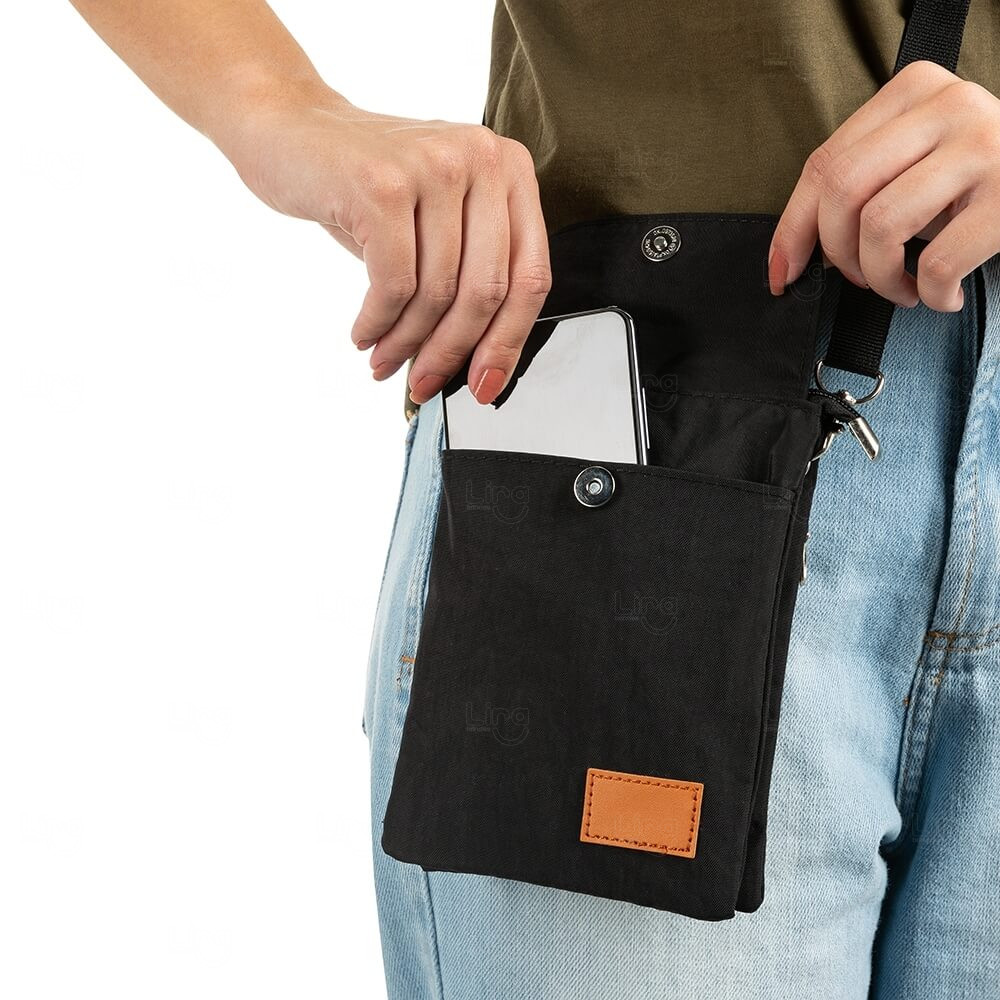 Mini Bolsa Transversal de Nylon Personalizada - 19 x 13,5 cm 