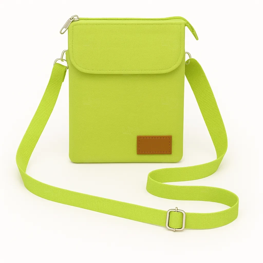 Mini Bolsa Transversal de Nylon Personalizada - 19 x 13,5 cm Verde Claro