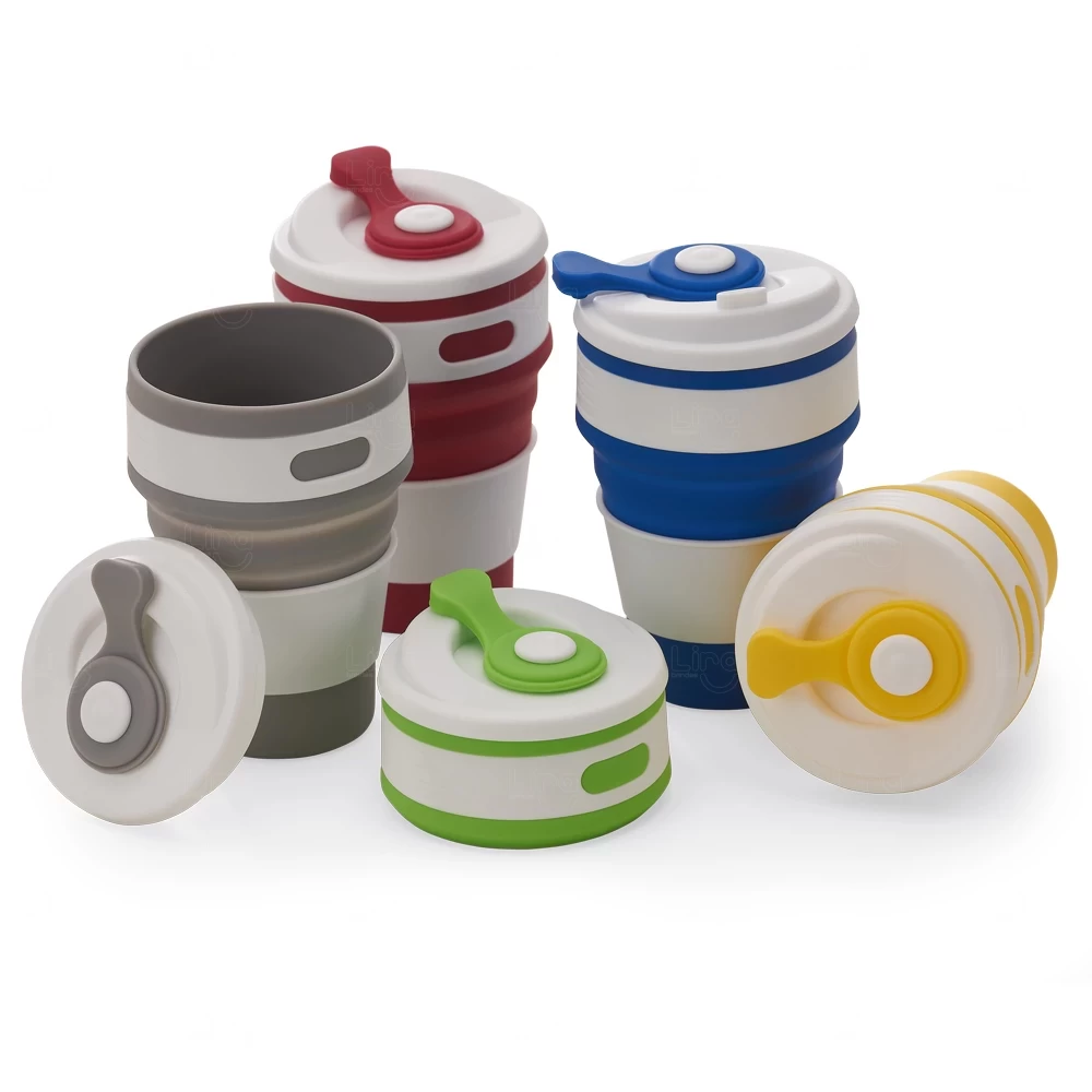 Copo Retrátil de Silicone 350ml Personalizado 