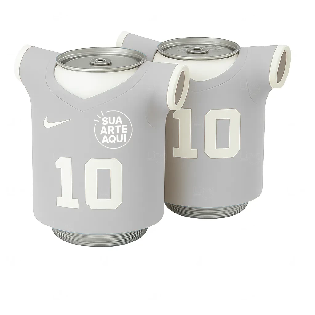 Porta Lata Neoprene em Formato Camiseta 100 % Personalizada Branco