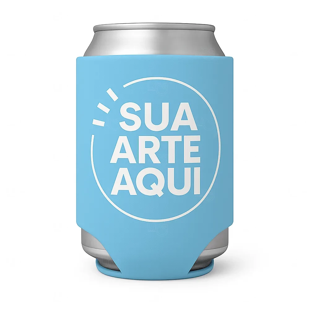 Porta Latas em Neoprene Personalizado - 9 x 13,5 cm Azul
