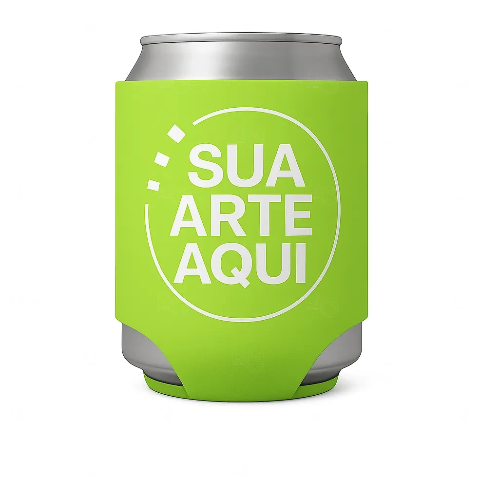 Porta Latas em Neoprene Personalizado - 9 x 13,5 cm Verde Claro