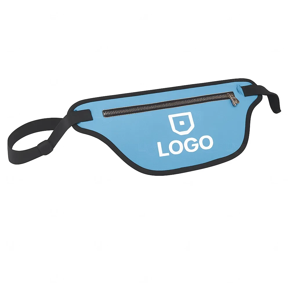 Pochete em Neoprene Personalizada - 33 x 13 cm Azul Claro