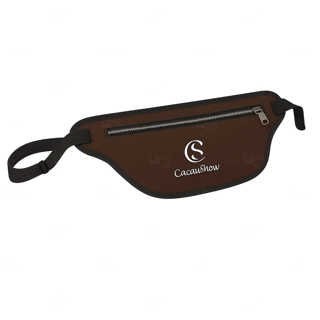 Pochete em Neoprene Personalizada - 33 x 13 cm Marrom