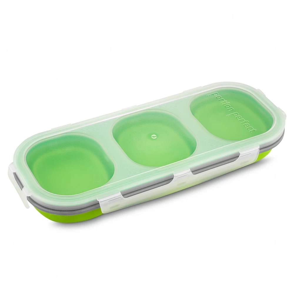 Lancheira de Silicone Personalizada Verde e Transparente
