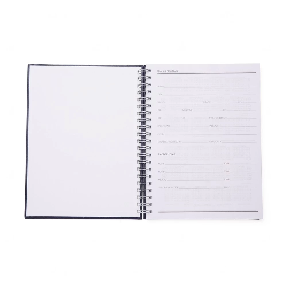 Caderno Couro Sintético e Espiral Personalizado -  28,3 x 22,3 cm 