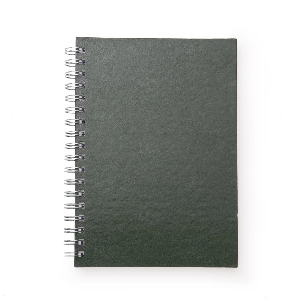 Caderno de Couro Sintético Personalizado - 24,3 x 18,4 cm Verde Escuro