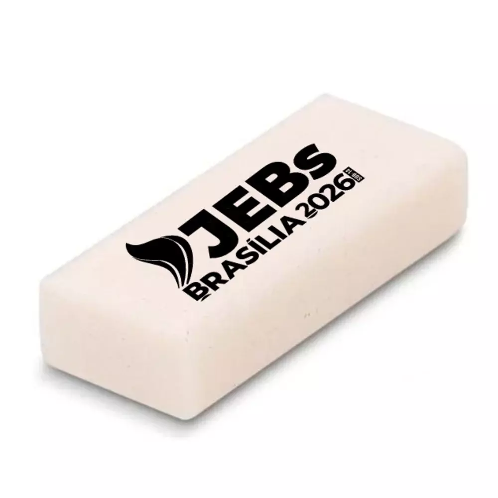 Borracha Personalizada Retangular Branco