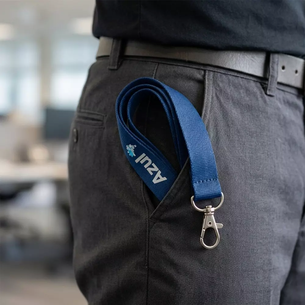 Cordão de Crachá com Presilha Mosquetinho Personalizado - 2cm 