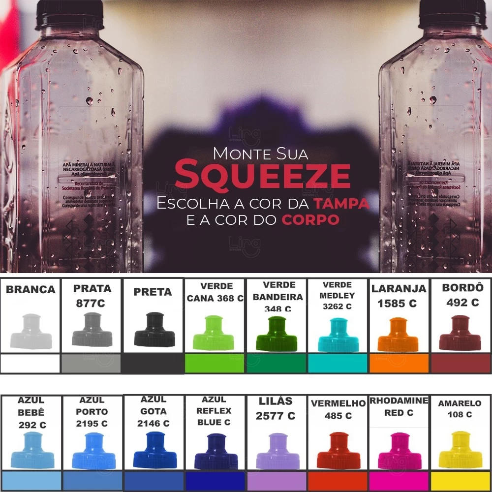 Squeeze Plástico 500ml Personalizado em Diversas Cores 