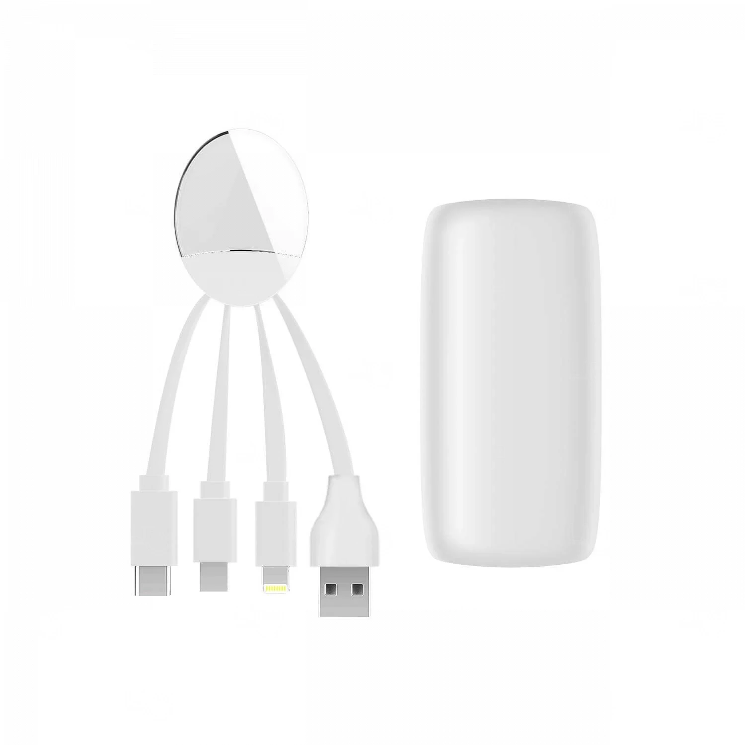 Carregador Personalizado Portátil Múltiplo Weekender - 5.000 mAh Branco