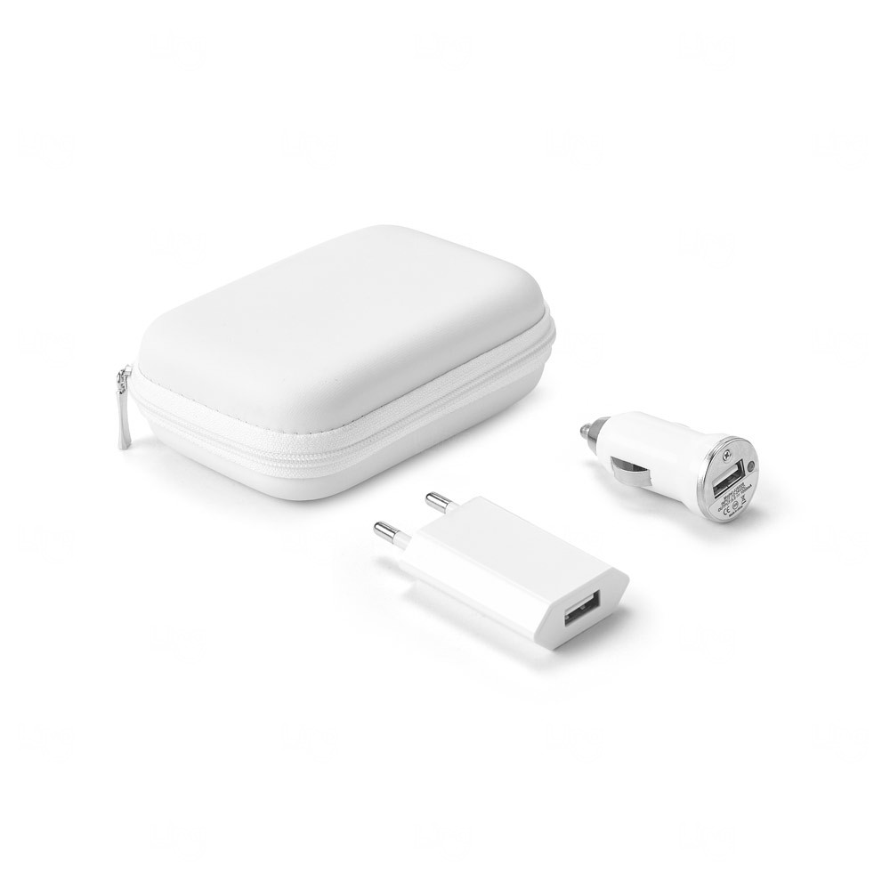 Kit Adaptadores USB com Bolsa EVA Personalizado Branco