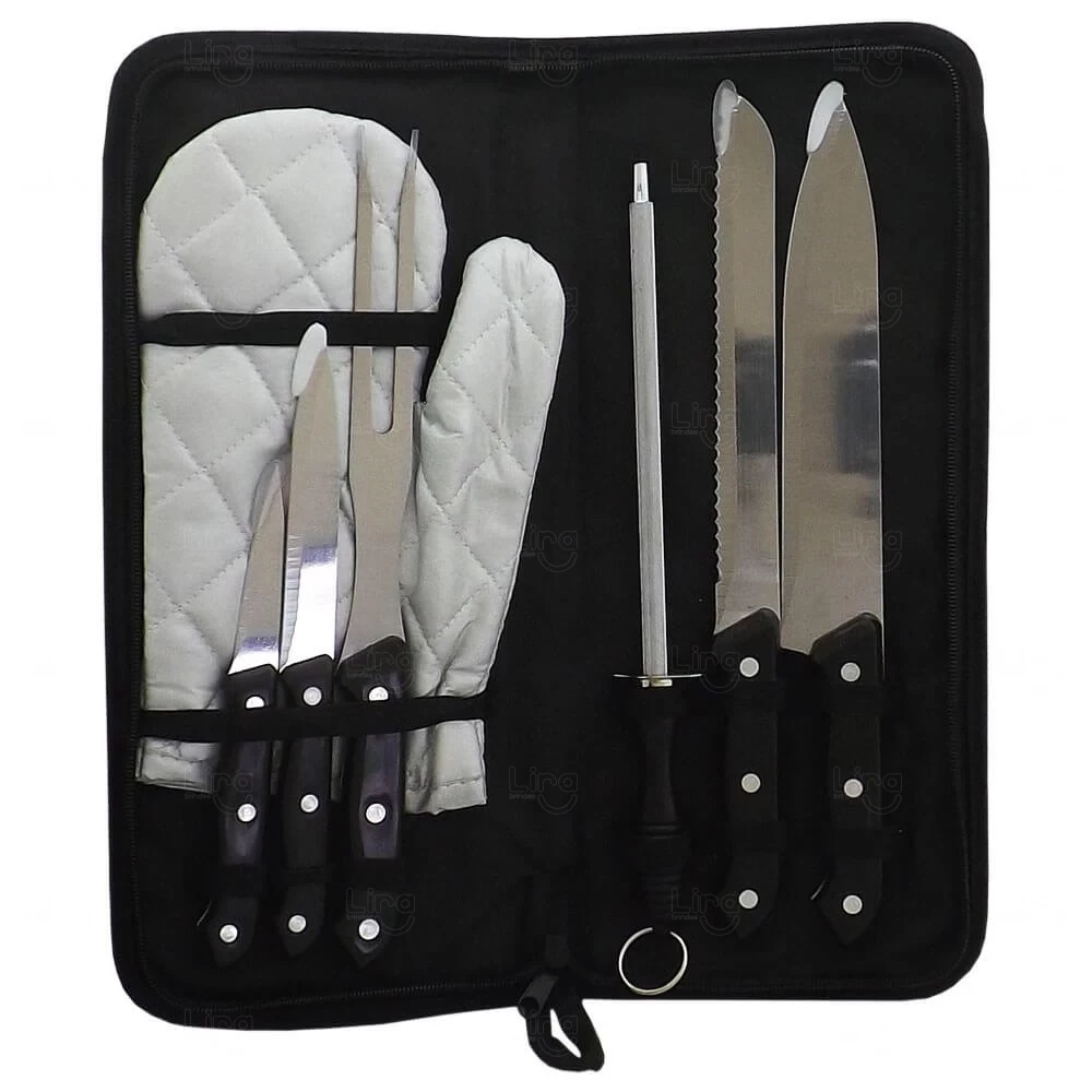 Kit Personalizado Churrasco - 7 Peças Preto