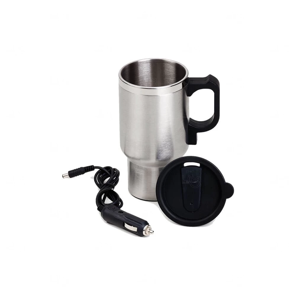 Caneca Com Aquecedor por USB Personalizada - 400ml Inox